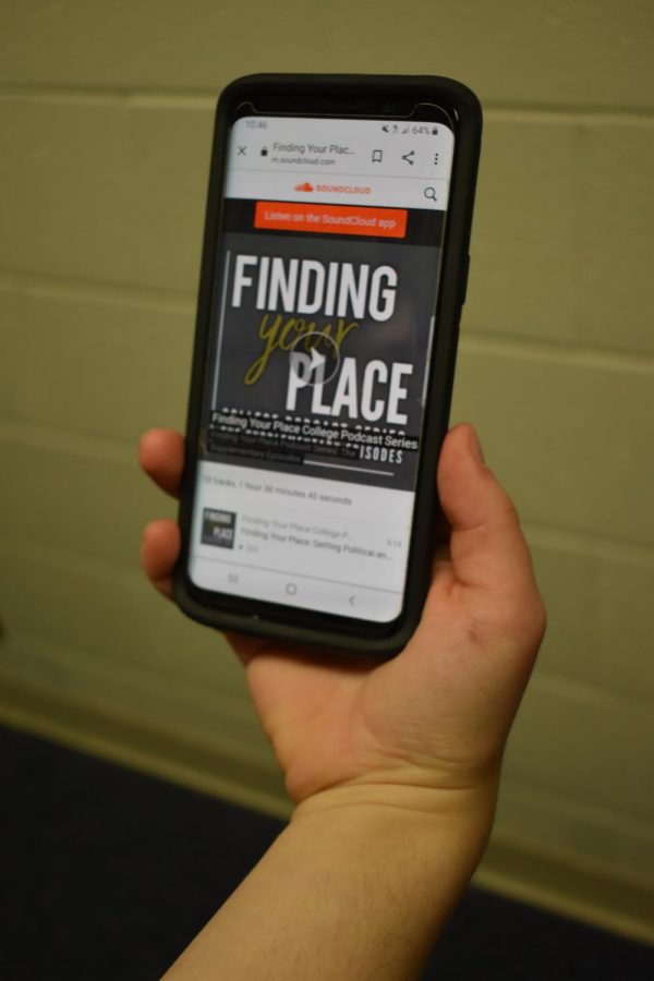 Phone screen showing the link to Finding Your Place a podcast.