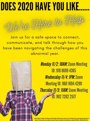Crystal DeKam, Mental Health Counselor, has scheduled group space for students to connect and talk through navigating the challenges of 2020. Zoom meetings will be held: 11/2 at 10am ID: 918 8699 4365; Wednesday 11/4 at 1pm ID: 960 1694 4299 Thursday 11/5 at 11am ID: 992 7782 2517