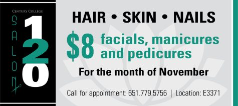 Salon 120 at Century College. Call for an appointment 651-779-5756