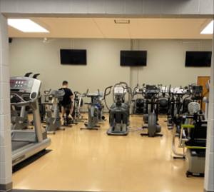 Featuring a variety of exercise machines in the West Campus Gym.