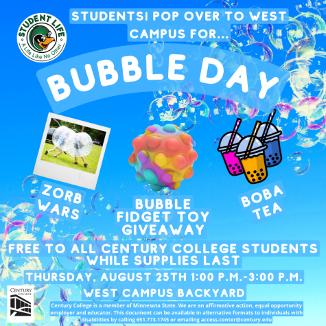 Bubble Day Thursday, Aug. 25, 1-3pm - West Campus Backyard Patio