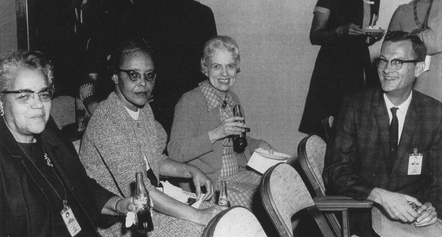 Left to Right: Dorothy Vaughan, Lessie Hunter, Vivian Adair. Photo donated to NASA by B. Golemba.