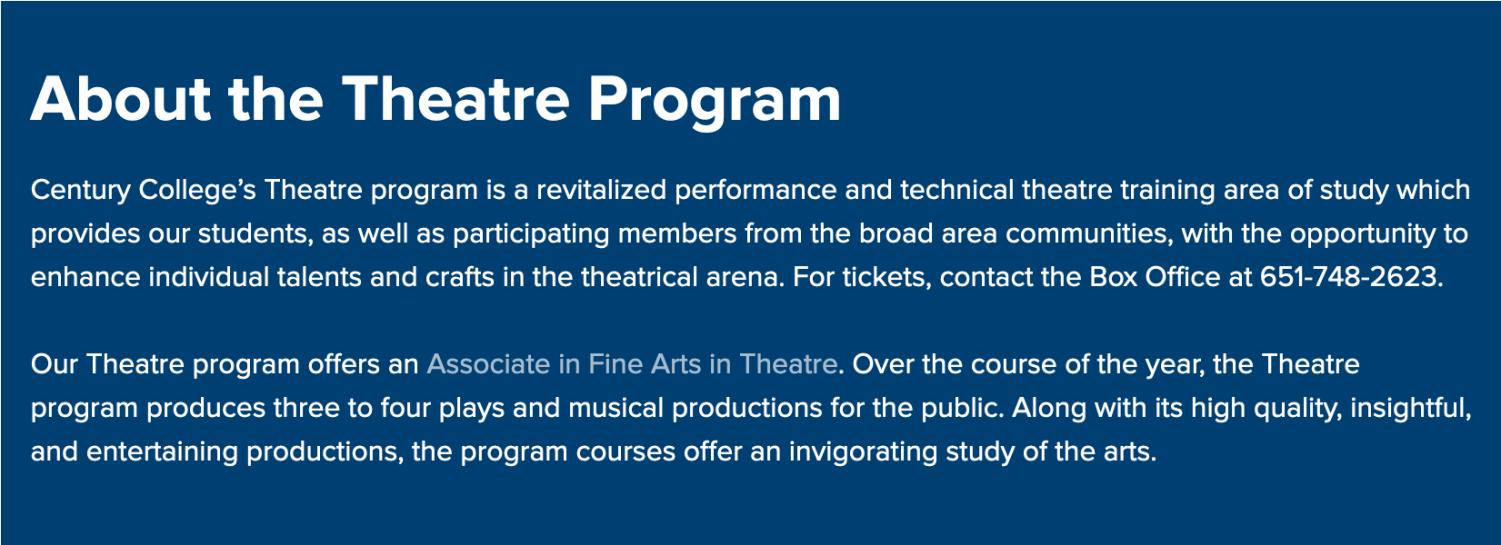 About the Theater Program.