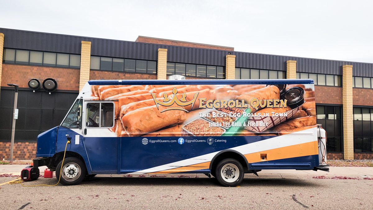 The Egg Roll Queen Food Truck Parked Outside of Century's East Campus